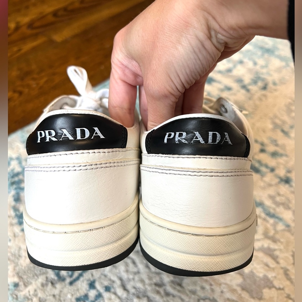 Prada low top white leather sneakers 39.5 EU - Picture 5 of 13